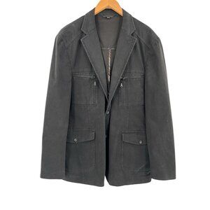 KROON Men's Black Multipocket Travel Blazer Overcoat 44R